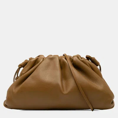 Pre-owned Bottega Veneta Brown Lambskin The Mini Pouch Crossbody