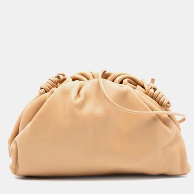 Pre-owned Bottega Veneta Brown Lambskin The Mini Pouch Crossbody