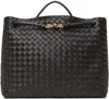 Bottega Veneta Large Andiamo Leather Top Handle Bag In 2272 Fondant-m Brass