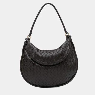 Pre-owned Bottega Veneta Brown Large Lambskin Intrecciato Gemelli