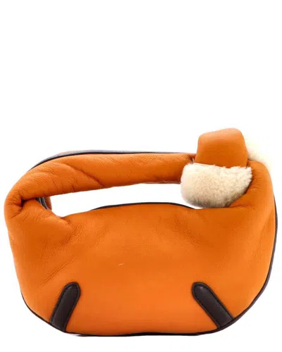 Bottega Veneta Brown Leather & Shearling Aviator Jodie Hobo Mini (authentic  Pre-loved) In Orange