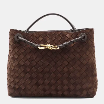 Bottega Veneta Brown Leather Bag In Gray