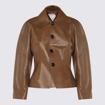 BOTTEGA VENETA BROWN LEATHER CASUAL JACKET