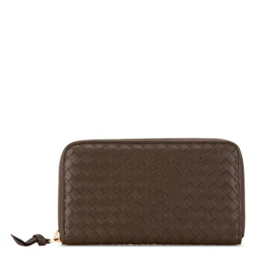 Pre-owned Bottega Veneta Brown Leather Coin Purse/coin Case ()