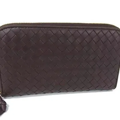 Pre-owned Bottega Veneta Brown Leather Coin Purse/coin Case ()