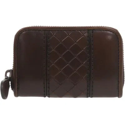 Pre-owned Bottega Veneta Brown Leather Coin Purse/coin Case ()