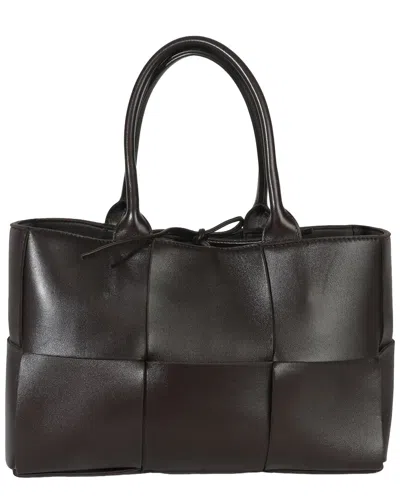 Pre-owned Bottega Veneta Brown Leather Intrecciato Mini Arco Tote (authentic Pre-loved)