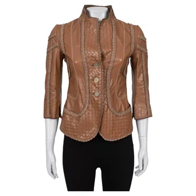 Pre-owned Bottega Veneta Brown Leather Jacket - Size It40 / S