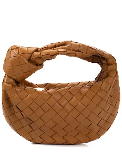 Bottega Veneta Teen Jodie Intrecciato Leather Hobo In Caramel Gold