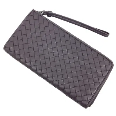 Pre-owned Bottega Veneta Brown Leather Long Wallet (bi-fold) ()