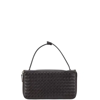 Pre-owned Bottega Veneta Brown Leather Long Wallet (bi-fold) ()