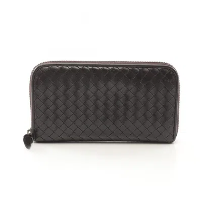 Pre-owned Bottega Veneta Brown Leather Long Wallet (bi-fold) ()