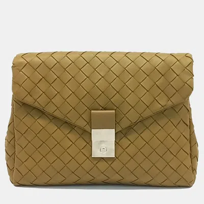 Pre-owned Bottega Veneta Brown Leather Mesh Clutch