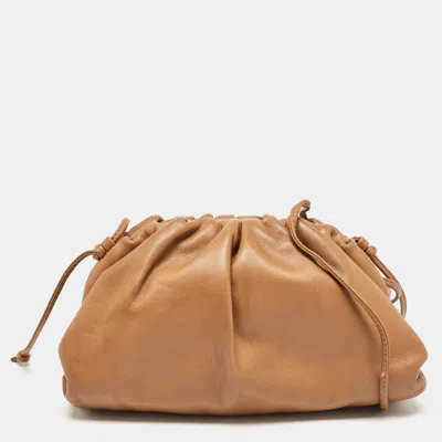Pre-owned Bottega Veneta Brown Leather Mini The Pouch Clutch Bag