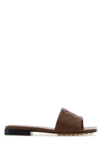BOTTEGA VENETA BROWN LEATHER SANDALS