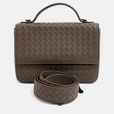 Pre-owned Bottega Veneta Brown Leather Shoulder Bag + Key Ring