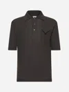 Bottega Veneta Brown Linen Knit Polo With Classic Collar