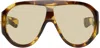Bottega Veneta Brown Mask Sunglasses In Brown
