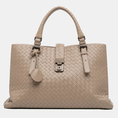 Pre-owned Bottega Veneta Brown Medium Nappa Intrecciato Roma Tote