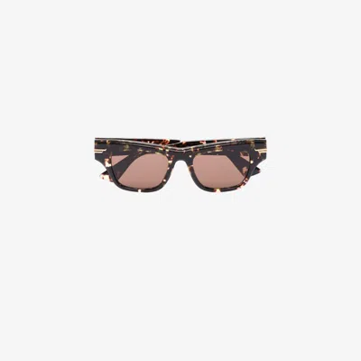 Bottega Veneta Brown Mitre Square Sunglasses