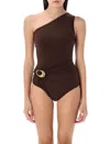 Bottega Veneta Brown Stretch Nylon Swimsuit In Brown