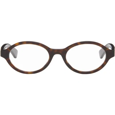 Bottega Veneta Brown Oval Glasses