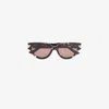 Bottega Veneta Brown Oversized Cat Eye Sunglasses In Brown