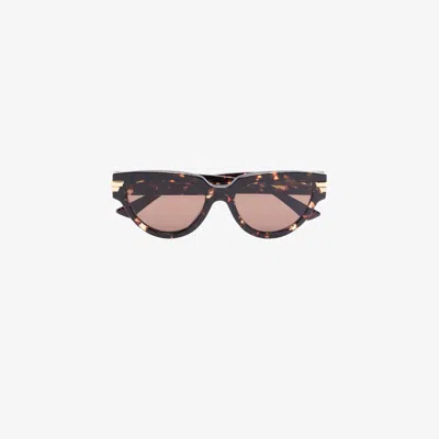 Bottega Veneta Brown Oversized Cat Eye Sunglasses