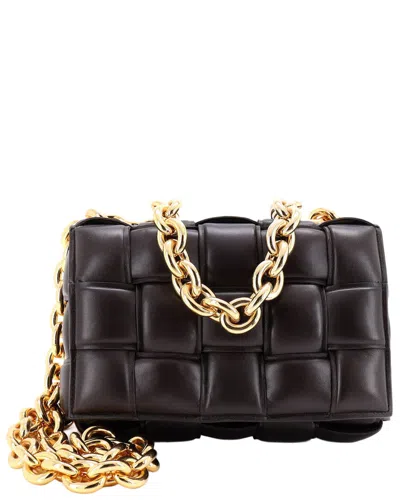 Bottega Veneta Brown Padded Maxi Intrecciato Leather Cassette Chain Crossbody  (authentic Pre-loved)