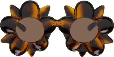 Bottega Veneta Brown Peggy Flower Sunglasses
