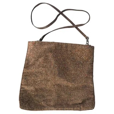 Pre-owned Bottega Veneta Brown Rhinestones Wool Cross Body Handbag