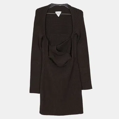 Pre-owned Bottega Veneta Brown Rib Knit Dress Size 42