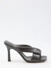 Bottega Veneta Criss Cross Padded Leather Slide Sandals In Brown