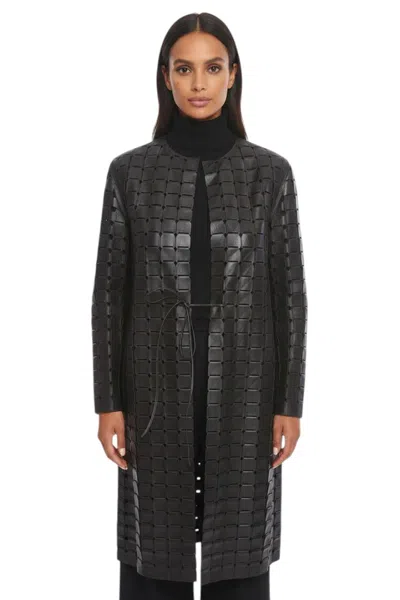 Bottega Veneta Brown Round Neck Trench Coat
