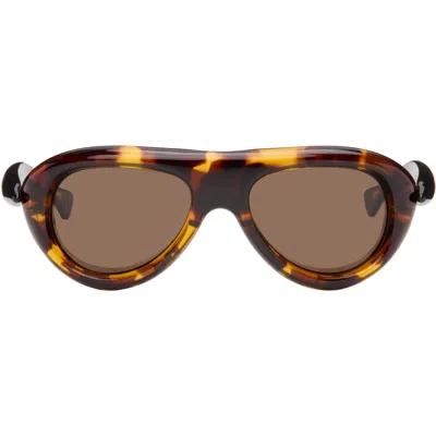 Bottega Veneta Brown Sardine Aviator Sunglasses