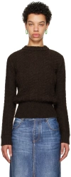 Bottega Veneta Shetland Chevron Wool Sweater In 2164 Dark Chestnut