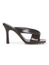 Bottega Veneta Criss Cross Padded Leather Slide Sandals In Brown