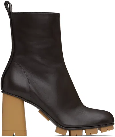 Bottega Veneta Brown Shore Ankle Boots In 2113 Fondant