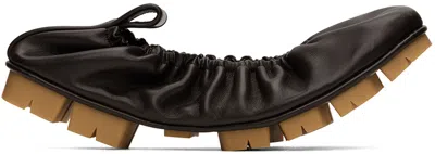 Bottega Veneta Brown Shore Ballerina Flats In 2113 Fondant