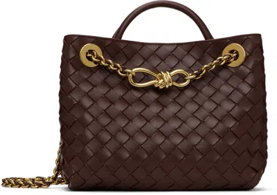Bottega Veneta Andiamo Madder Brown Small Bag With Chain In 2129 Madder Brown-m