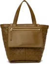 Bottega Veneta Brown Small Flip Flap Tote In Acorn/ Muse Brass