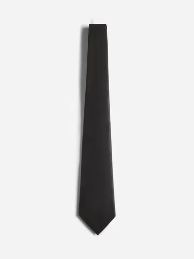 Bottega Veneta Brown Smooth Leather Tie In Black