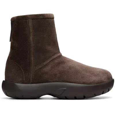 Bottega Veneta Brown Snap Ankle Boots In Pink