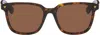 Bottega Veneta Brown Soft Recycled Acetate Square Sunglasses In 002 Havana