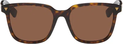 Bottega Veneta Brown Soft Recycled Acetate Square Sunglasses