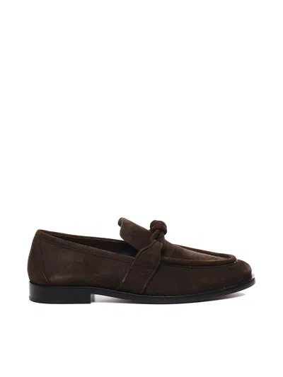 Bottega Veneta Brown Suede Astaire Loafers In Fondant