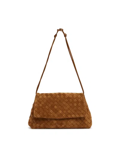 Bottega Veneta Brown Suede Giorno Clutch