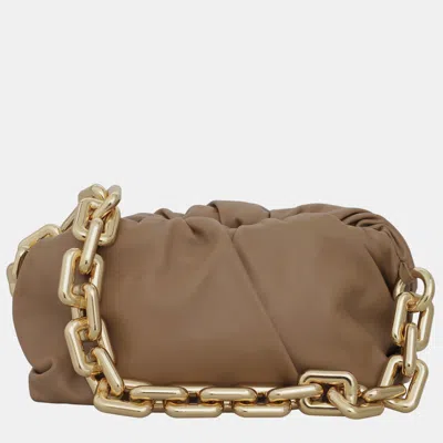 Pre-owned Bottega Veneta Brown The Pouch Chain Bag