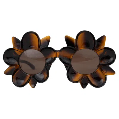 Pre-owned Bottega Veneta Brown Tortoise 2025 Peggy Flower Sunglasses Bv1399s