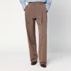 Bottega Veneta Women Brown Trousers In Wool Blend In Brown